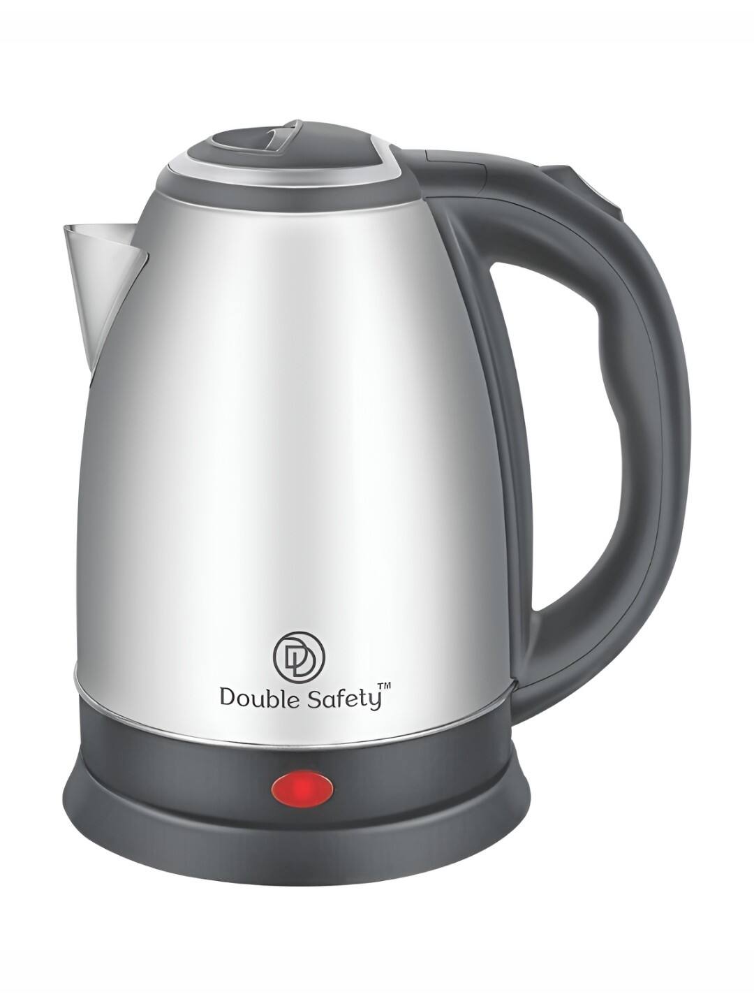 Double Safety: Barcelona Silver-Toned & Black Stainless Steel Easy to Clean Kettle Double Safety: Barcelona Silver-Toned & Black Stainless Steel Easy to Clean Kettle