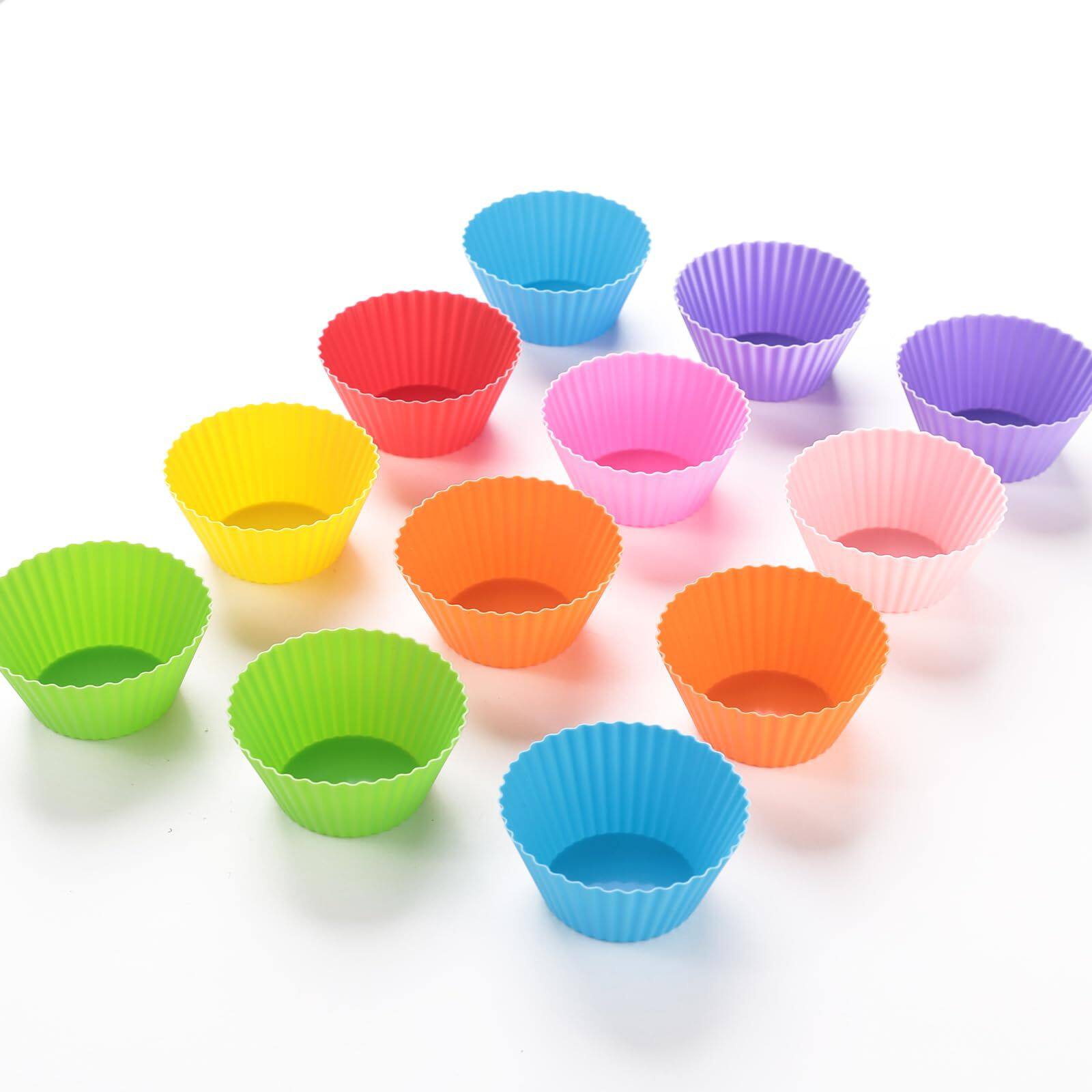 Kuber Industries Silicon Small Cupcake Mould Set of 12