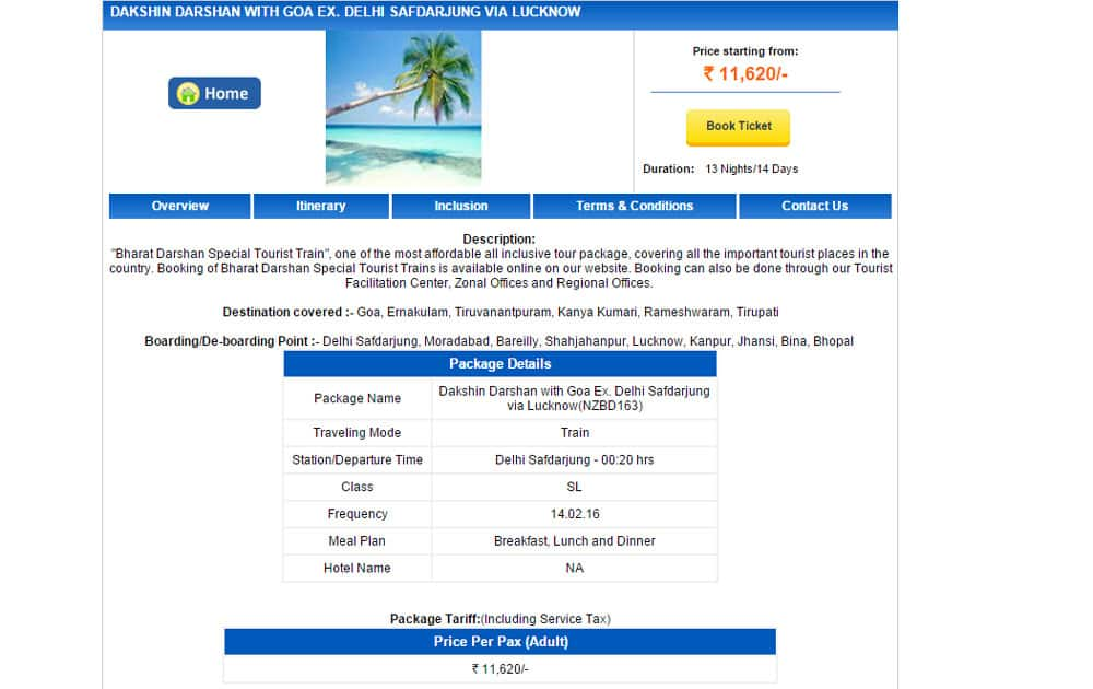 IRCTC rolls out Bharat Darshan package for Goa, south India