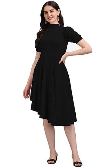 PURVAJA Women’s High-Low Knee Length Dress