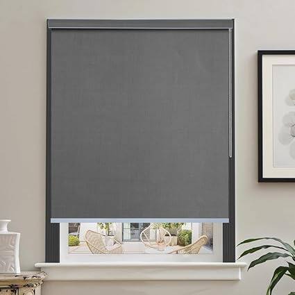GREEN DECOR Waterproof Roller Blind with Pelmet (Grey, 5X5 Feet)