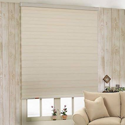 ZEBRA BLINDS Polyester Blinds for Windows (Ivory, W125 x H150 CM)