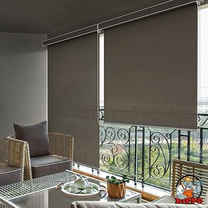 HIPPO Roller Blind Curtain for Outdoor Shade (Desert-Storm, 4FTX9FT)