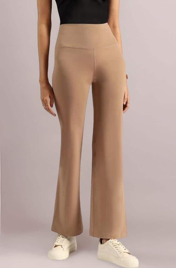 Blissclub Flared Women Brown Trousers