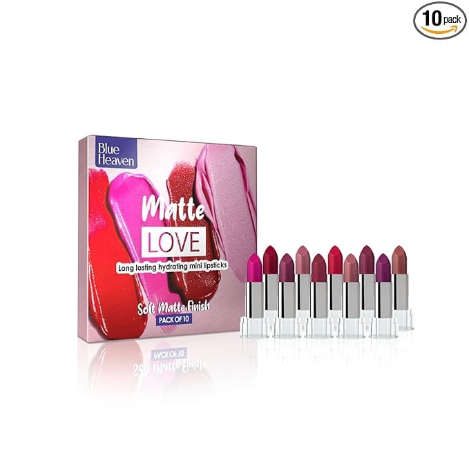 Blue Heaven Matte Love Mini Lipsticks Pack of 10 Blue Heaven Matte Love Mini Lipsticks Pack of 10