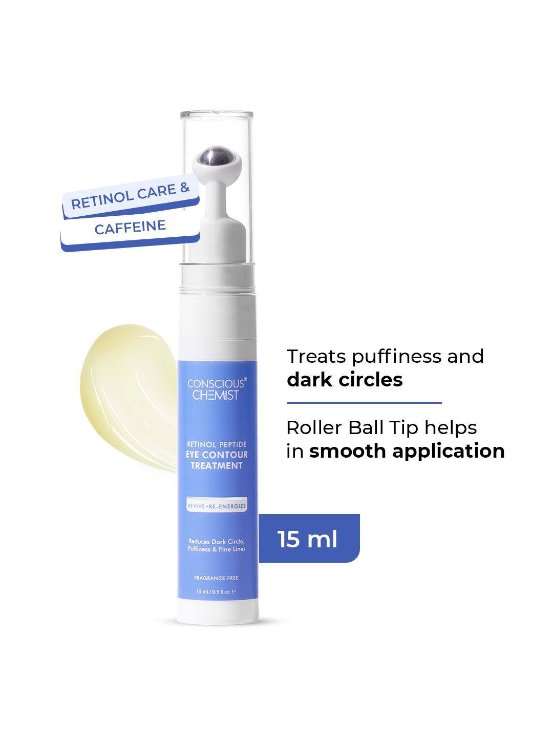 Conscious Chemist Retinol Peptide Under Eye Cream Serum for Dark Circles &amp; Puffiness -15ml