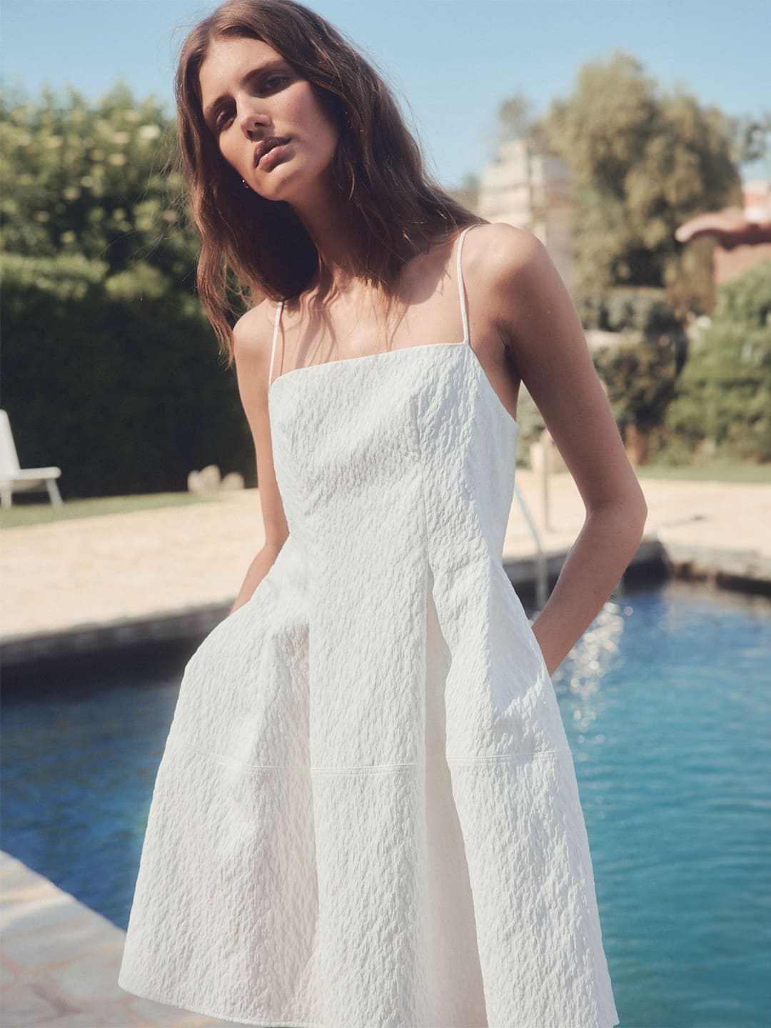 H&amp;M Jacquard-Weave Strappy Dress