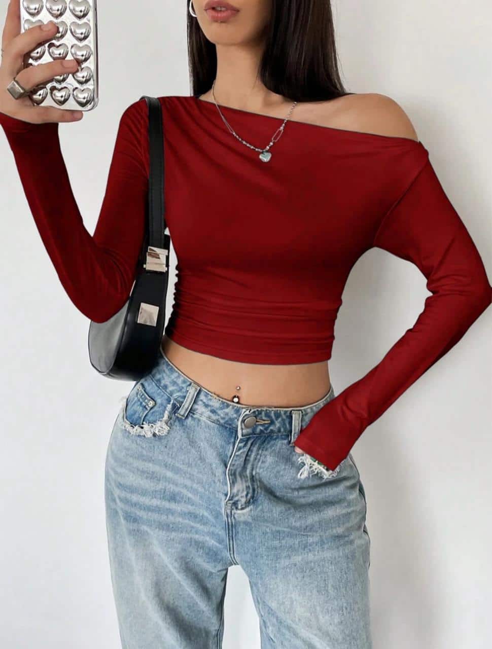 Casual Regular Sleeves Solid Women Maroon Top Casual Regular Sleeves Solid Women Maroon Top