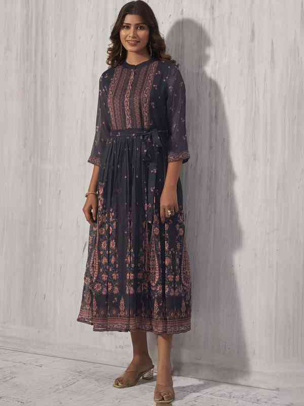 Anouk Floral Printed Fit & Flare Ethnic Dresses Anouk Floral Printed Fit & Flare Ethnic Dresses