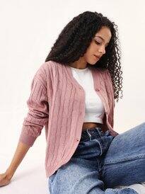 DL Woman Women V-Neck Winter Cardigan DL Woman Women V-Neck Winter Cardigan