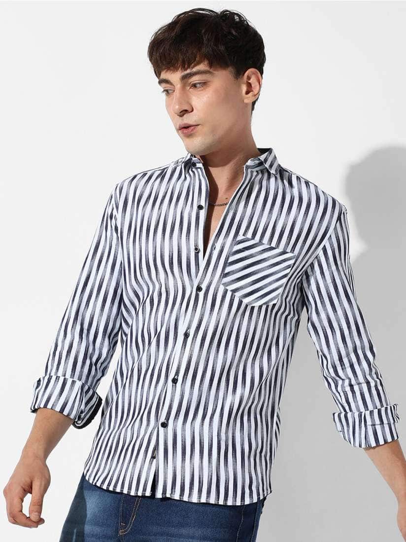 Campus Sutra Classic Striped Cotton Casual Shirt Campus Sutra Classic Striped Cotton Casual Shirt