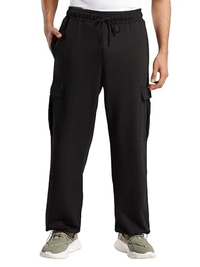 NOBERO Men's Loose Mid Rise Cargo Pant