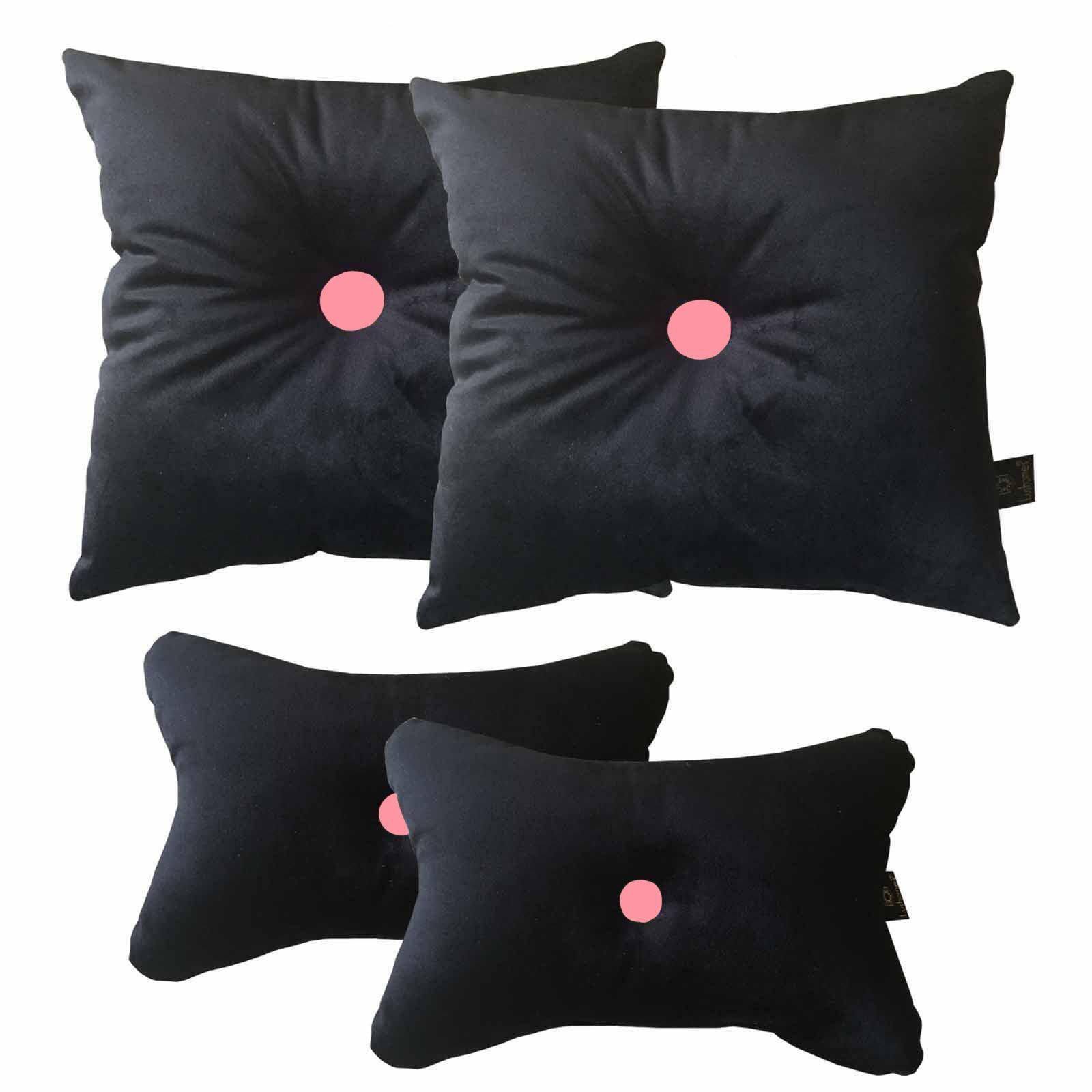Lushomes car pillows and cushions, Black Velvet with Pink Lushomes car pillows and cushions, Black Velvet with Pink