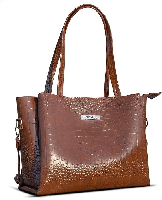 Carrylux Large Capacity Croco Pattern Tote Bag