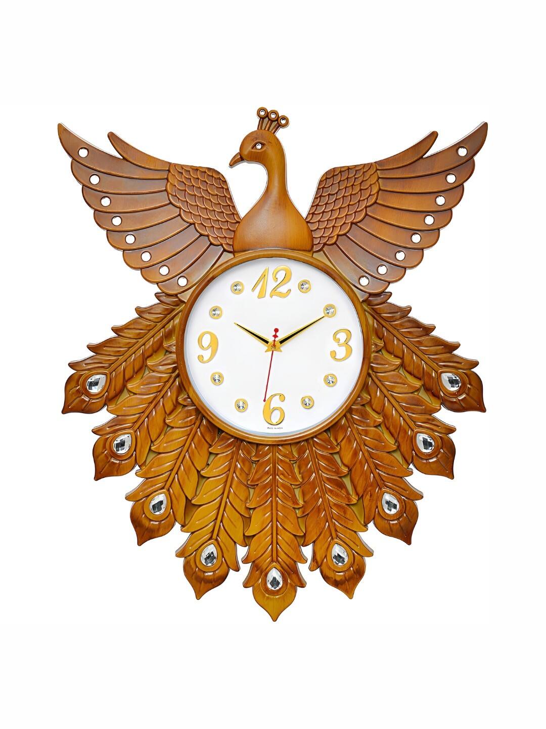 Attractionz Brown Textured Analog Round Contemporary Wall Clock Attractionz Brown Textured Analog Round Contemporary Wall Clock