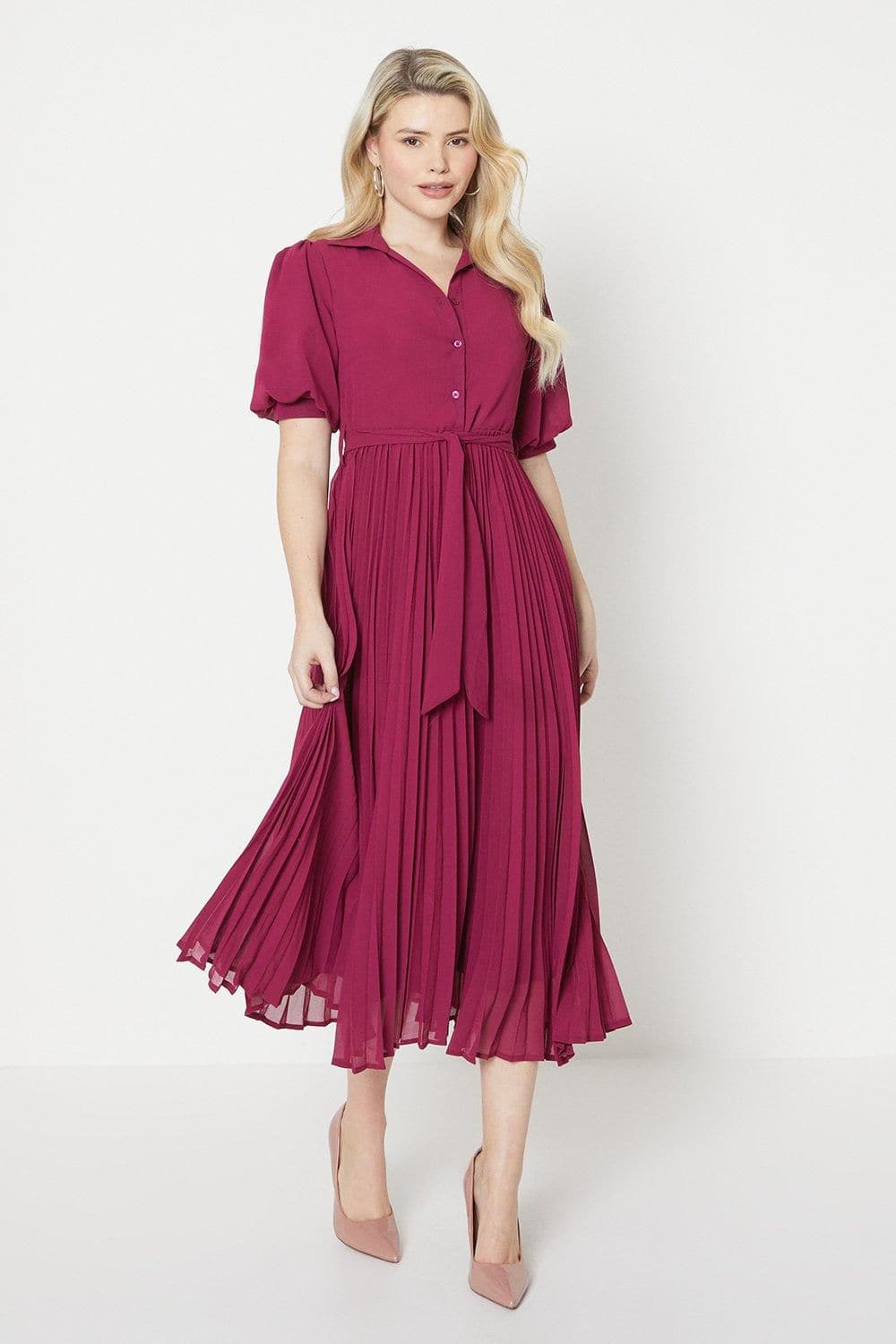 Dorothy Perkins Accordion Pleats Chiffon A-Line Midi Dress