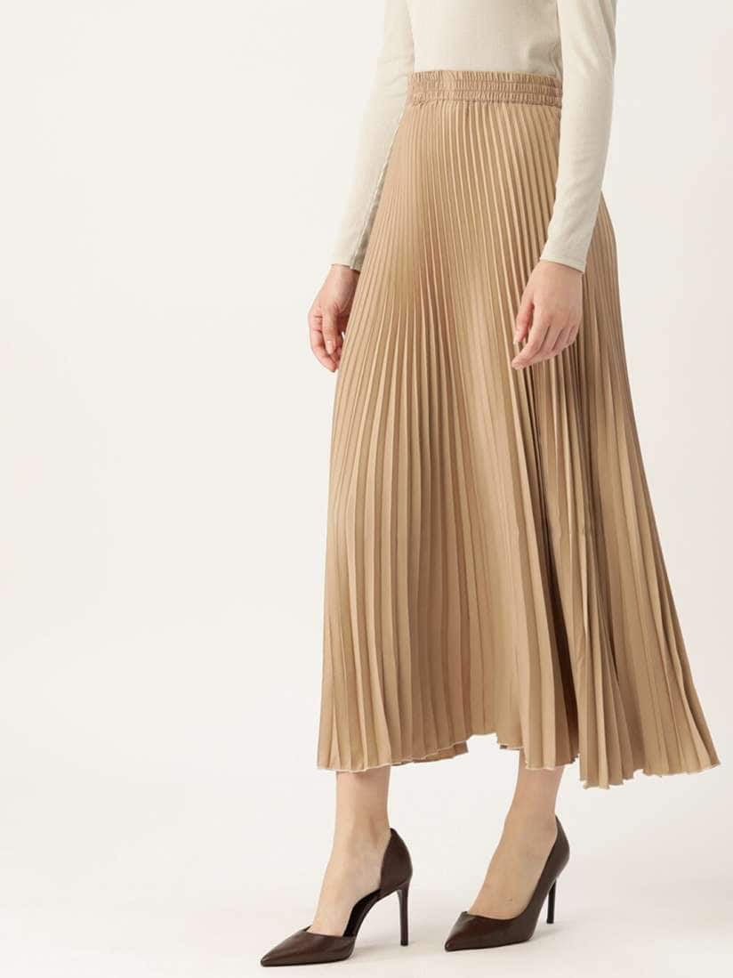 Chemistry Accordion Pleated Flared Maxi Skirt