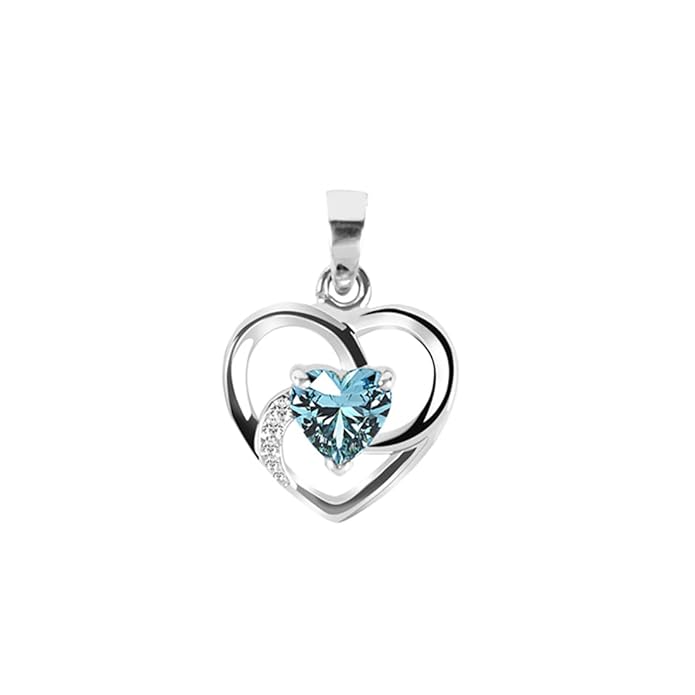 CLARA 925 Sterling Silver Heart Pendant Necklace