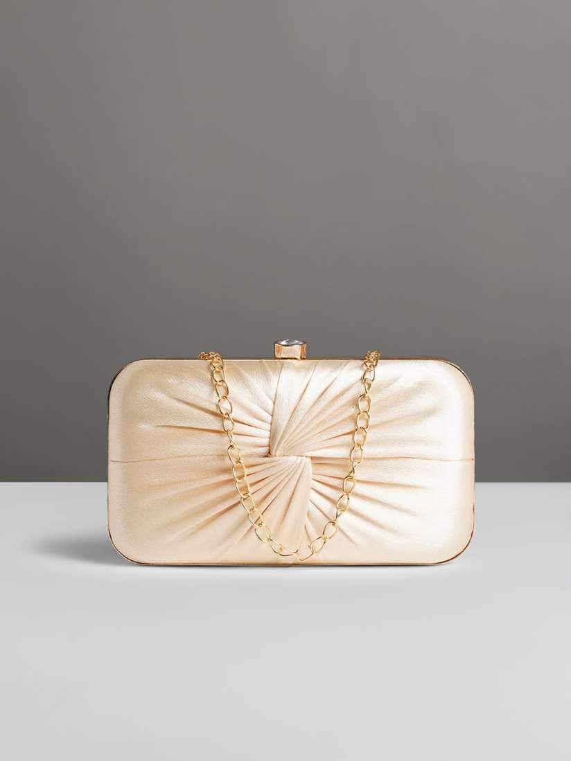 Lavie Cheer Women Gold-Toned Rectangular Framed Clutch
