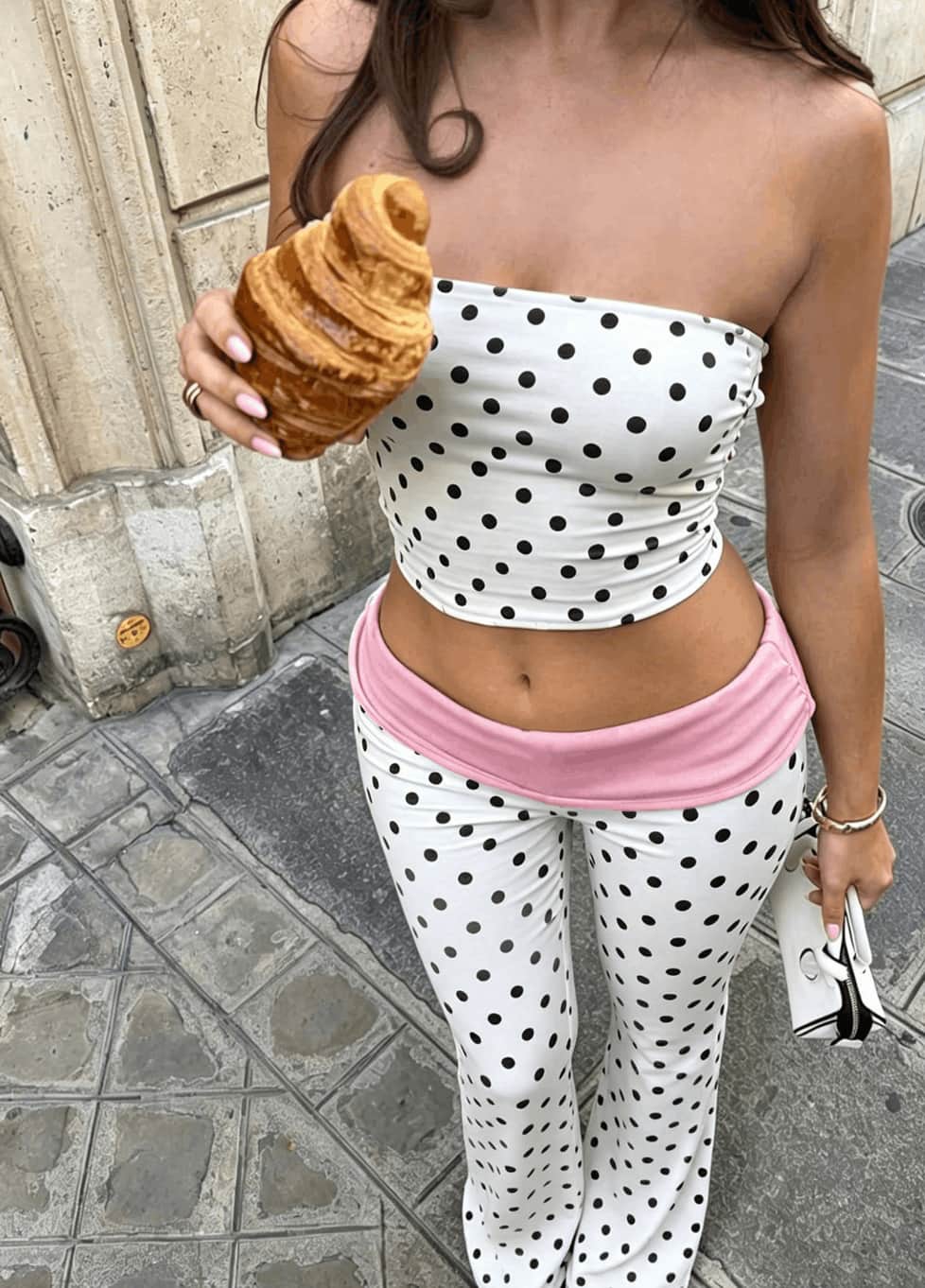 INAWLY Polka Dot Top And Pants Set