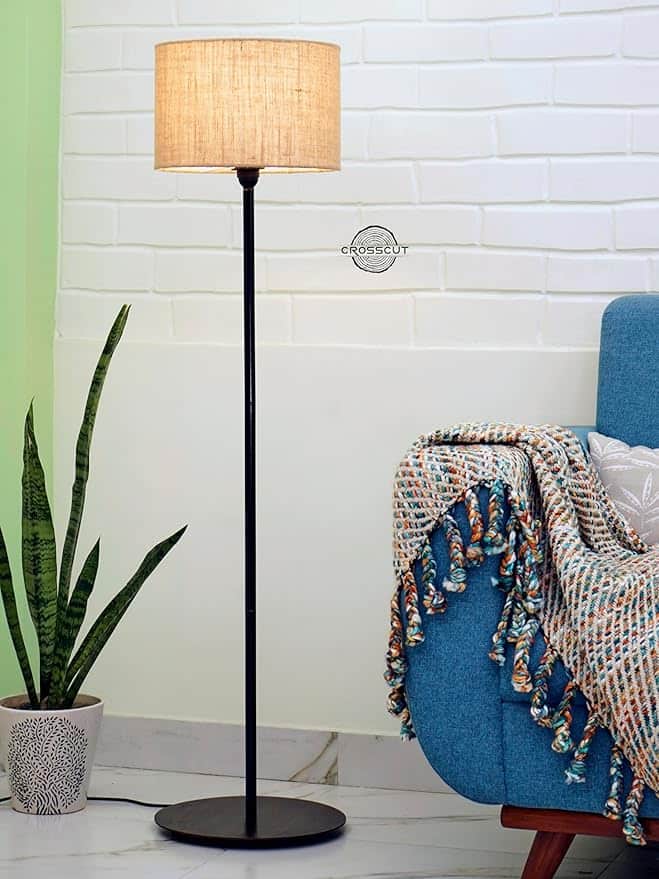 Crosscut Furniture Minimalist Design Floor Lamp (Jute Shade) Crosscut Furniture Minimalist Design Floor Lamp (Jute Shade)
