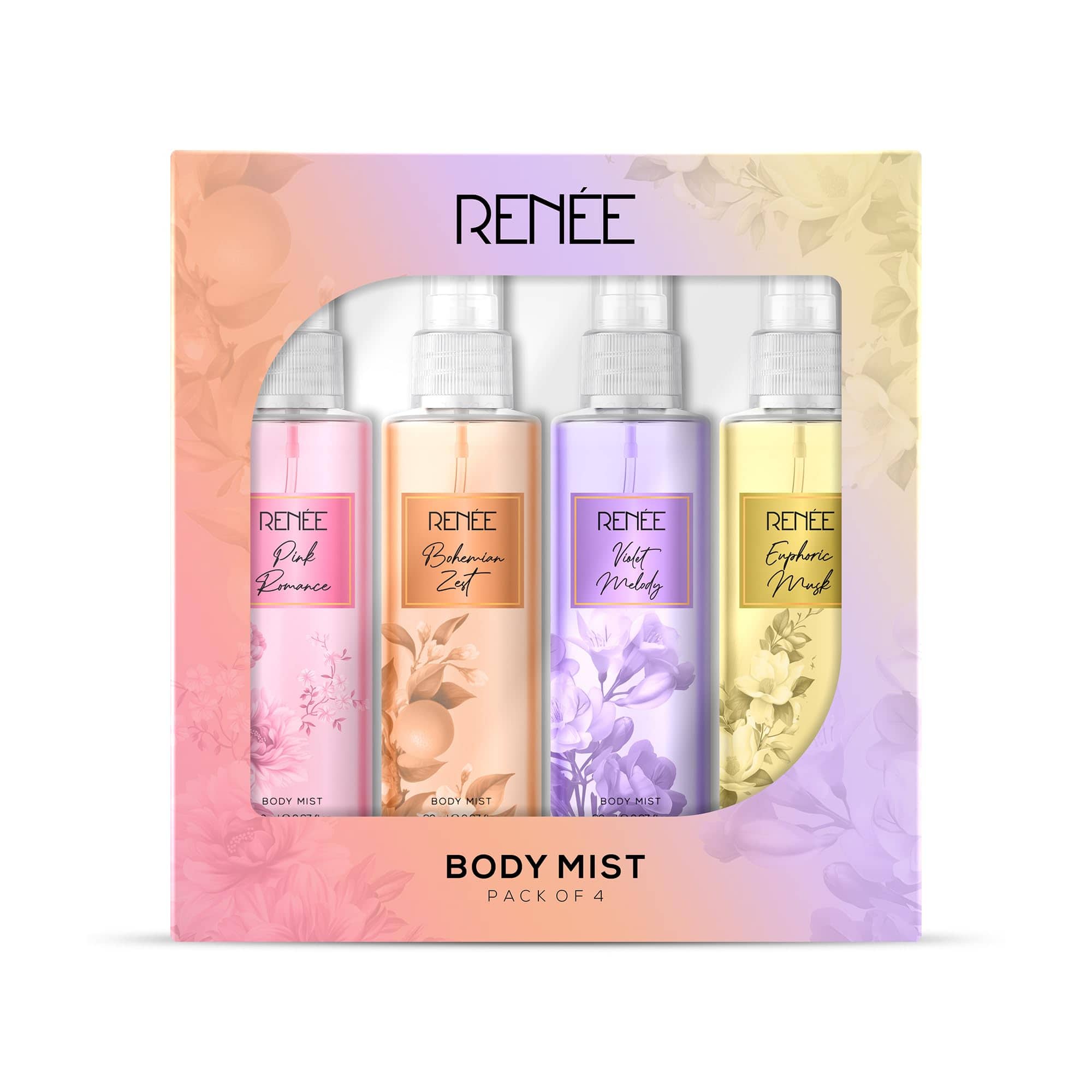  Renee Women Set of 4 Long Lasting Body Mist - 20 ml each