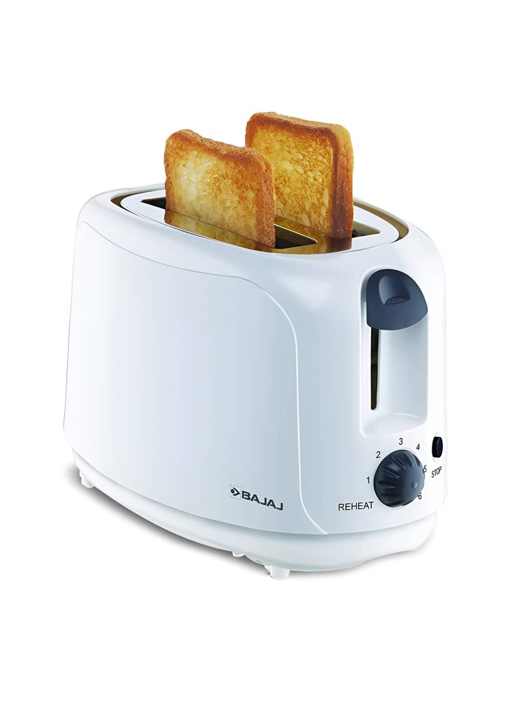 Bajaj: White Auto-Pop Metallic 2 Slices Toaster Bajaj: White Auto-Pop Metallic 2 Slices Toaster