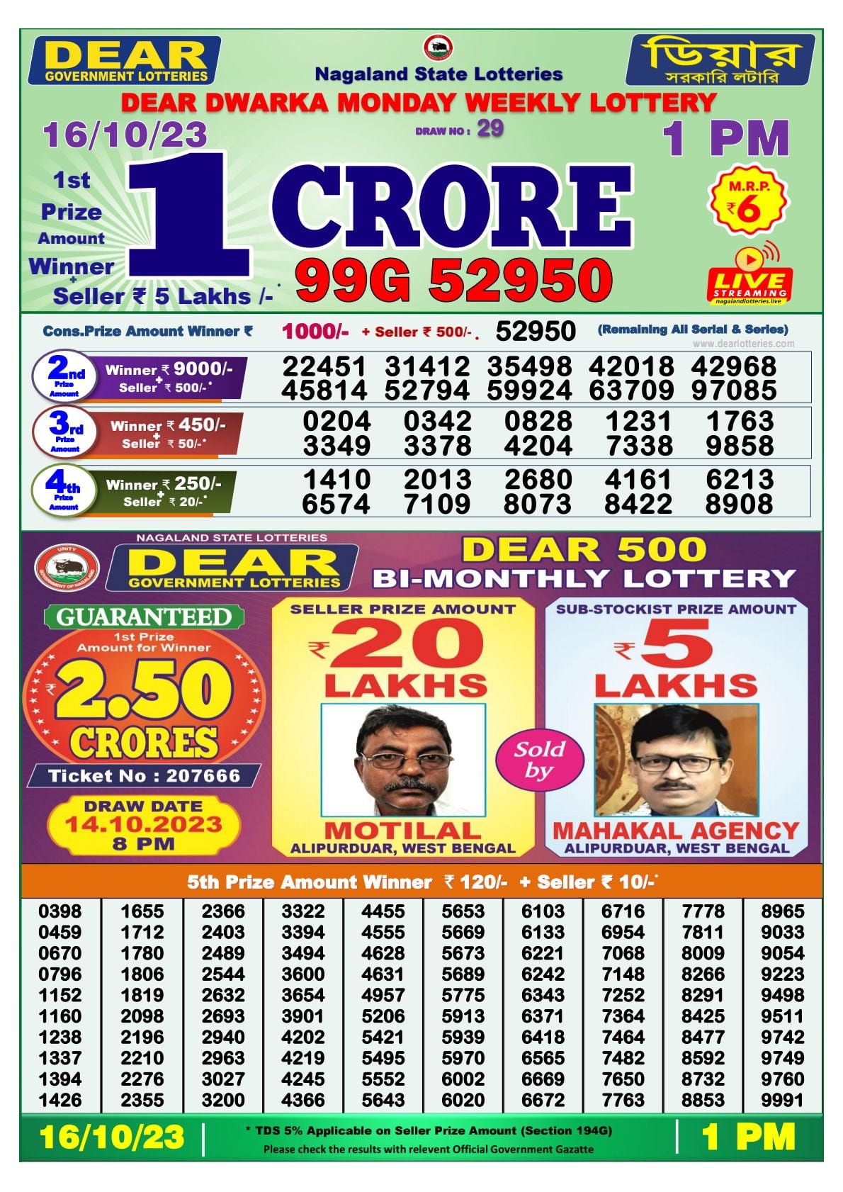 DEAR 6 PM ONWARDS DRAW DATE 24.04.2023 DEAR DESERT MONDAY WEEKLY LIVE DRAW  FROM KOHIMA - YouTube