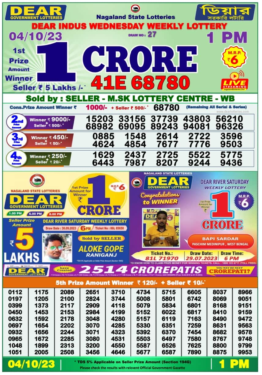 Shaniwar super shop lotto result