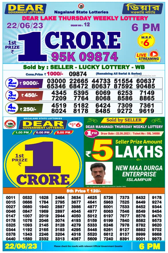 Lotto results for saturday store 22 june 2019