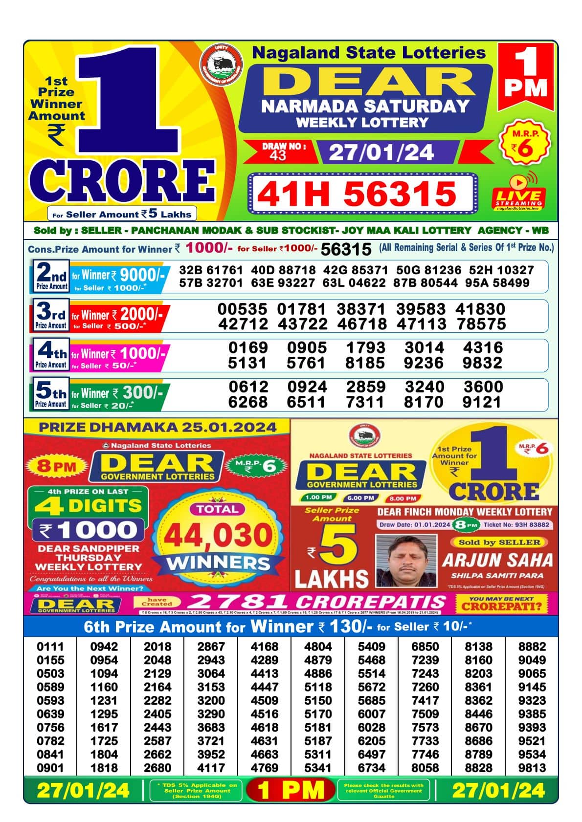 LIVE | Nagaland State Lottery Result 10-6-2023 (OUT): DEAR STORK 8 PM Lucky  Draw Result DECLARED- 1 Crore First Prize Ticket No. 98D 34312 | India News  | Zee News