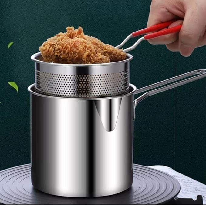 DMDENT 1200ml Stainless Steel Deep Frying Pot DMDENT 1200ml Stainless Steel Deep Frying Pot