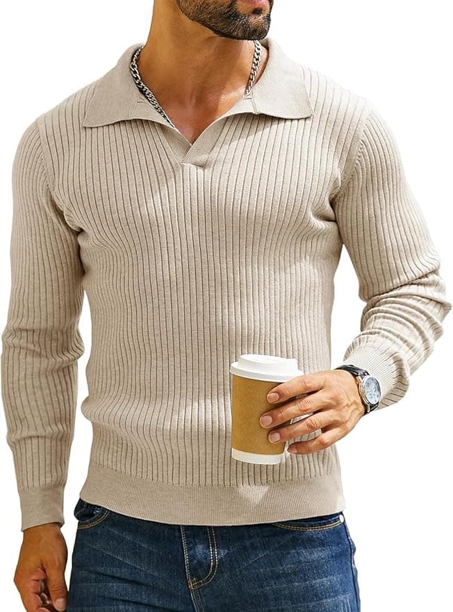 DENIMHOLIC Men’s Cotton Full Sleeve Polo Sweater