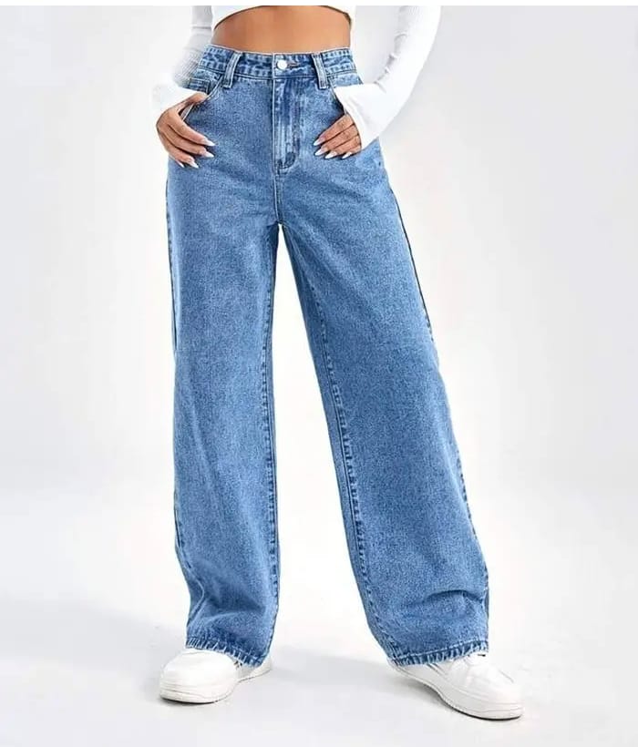 Denim Look Flared Women Light Blue Jeans