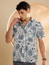 DENNISON Floral Cotton Oversized Shirt DENNISON Floral Cotton Oversized Shirt