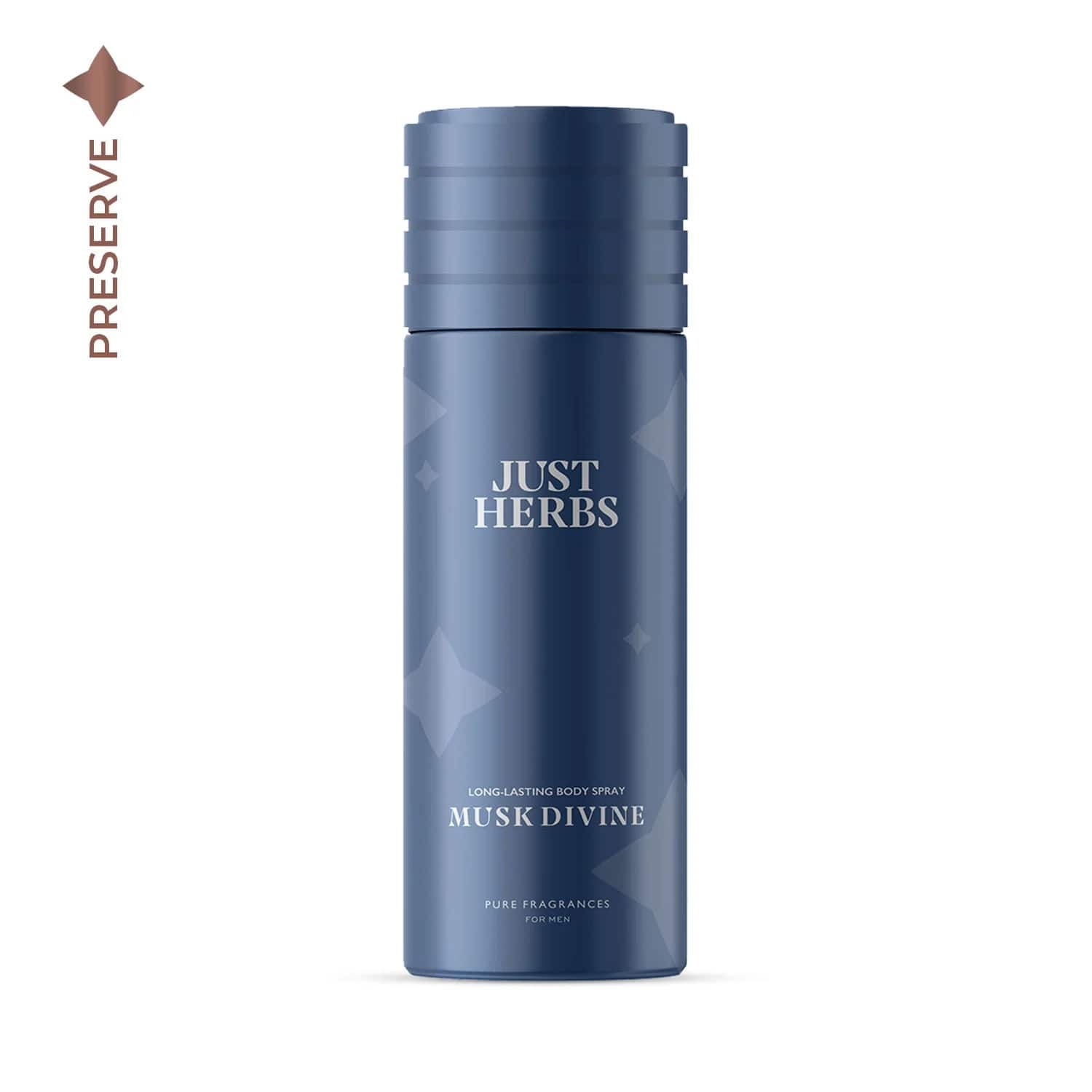 Just Herbs Long Lasting Musk Divine Deodorant Body Spray For Men (150ml)