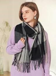  Alexvyan Checked Woolen Winter Stole Muffler