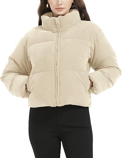 DPL GROUPS Women’s Corduroy Cropped Puffer Jacket DPL GROUPS Women’s Corduroy Cropped Puffer Jacket