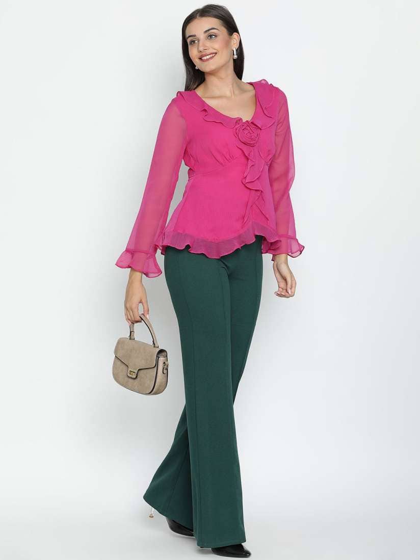 DRAAX Fashions Women's Solid V-Neck Top DRAAX Fashions Women's Solid V-Neck Top