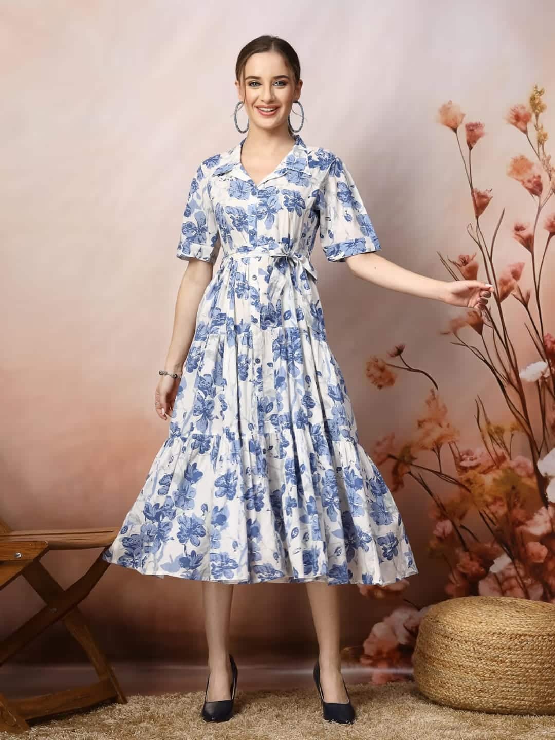 Stylum Floral Print Fit &amp; Flare Maxi Dress