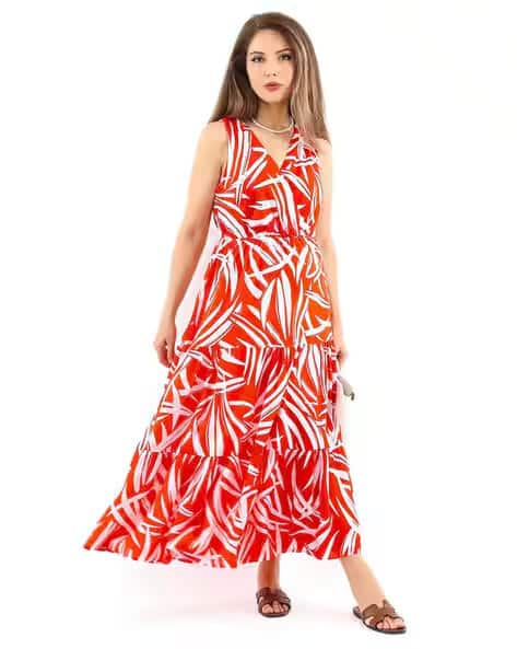 ​PIMU Print Fit &amp;amp; Flare Maxi Dress​