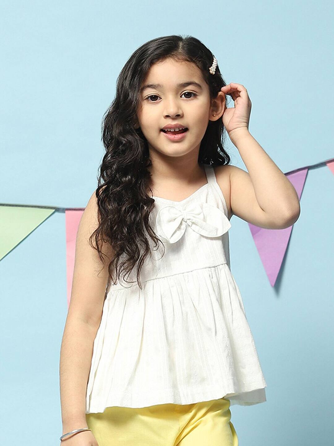 Biba Girls A-line Bow Detail Sleeveless Top Biba Girls A-line Bow Detail Sleeveless Top