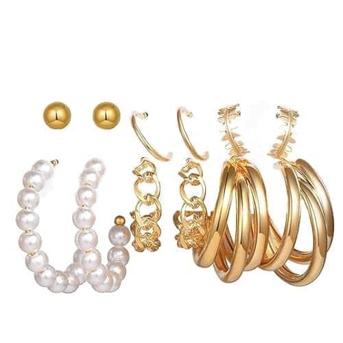 Vembley Gold Plated Hoops Earrings Combo