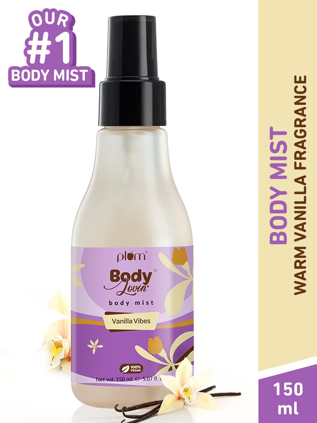 Plum: Women BodyLovin Vanilla Vibes Long Lasting Warm Vanilla Fragrance Body Mist Plum: Women BodyLovin Vanilla Vibes Long Lasting Warm Vanilla Fragrance Body Mist