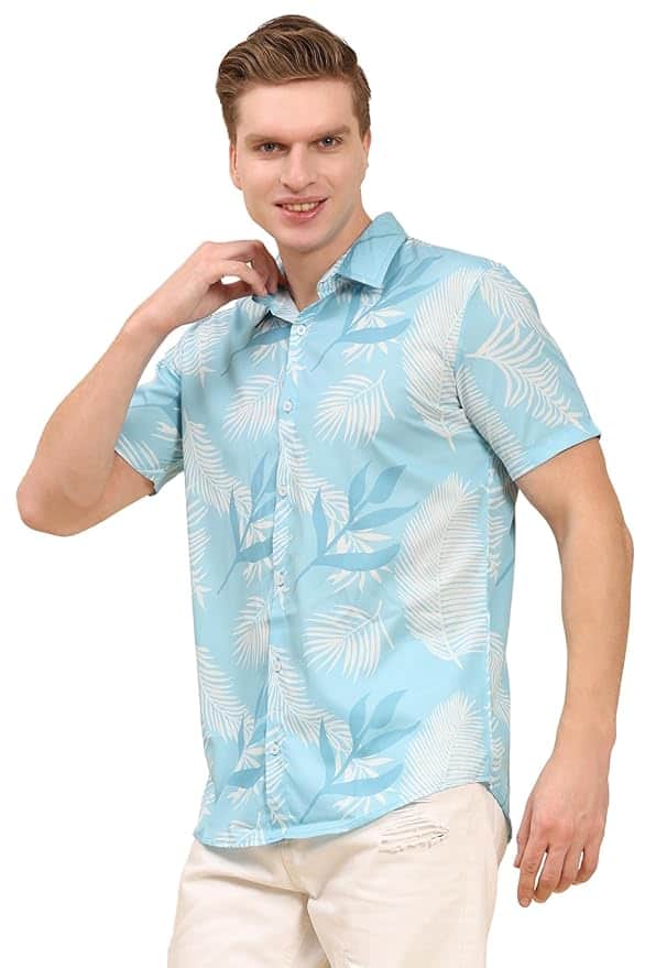 ENCIGER Hawaiian Tropical Print Shirt