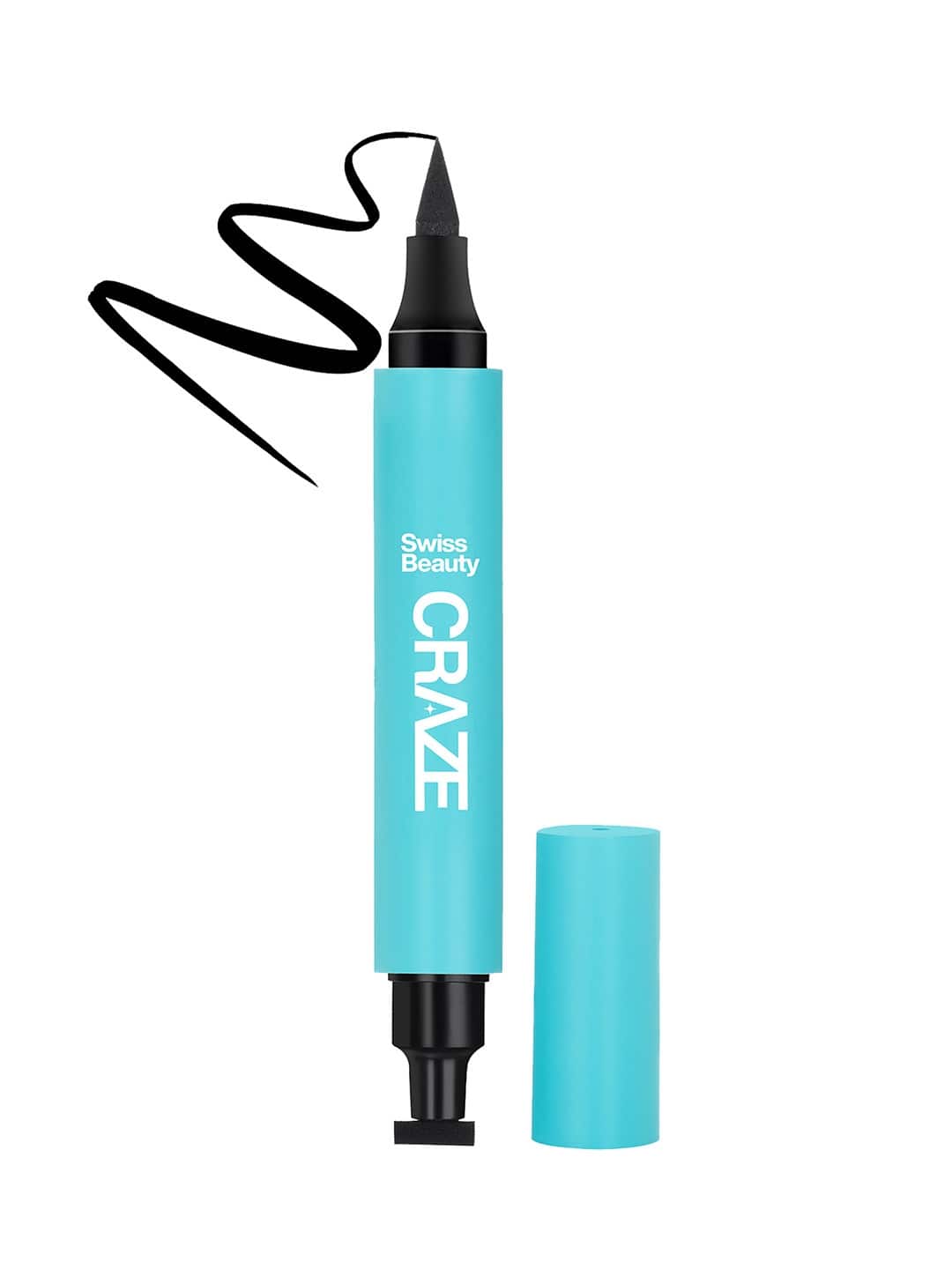 SWISS BEAUTY Craze 2-in-1 Waterproof Eyeliner Pen with Stamp 2.8ml - Black SWISS BEAUTY Craze 2-in-1 Waterproof Eyeliner Pen with Stamp 2.8ml - Black