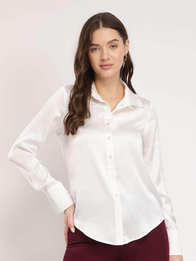 FableStreet Satin Casual Shirt