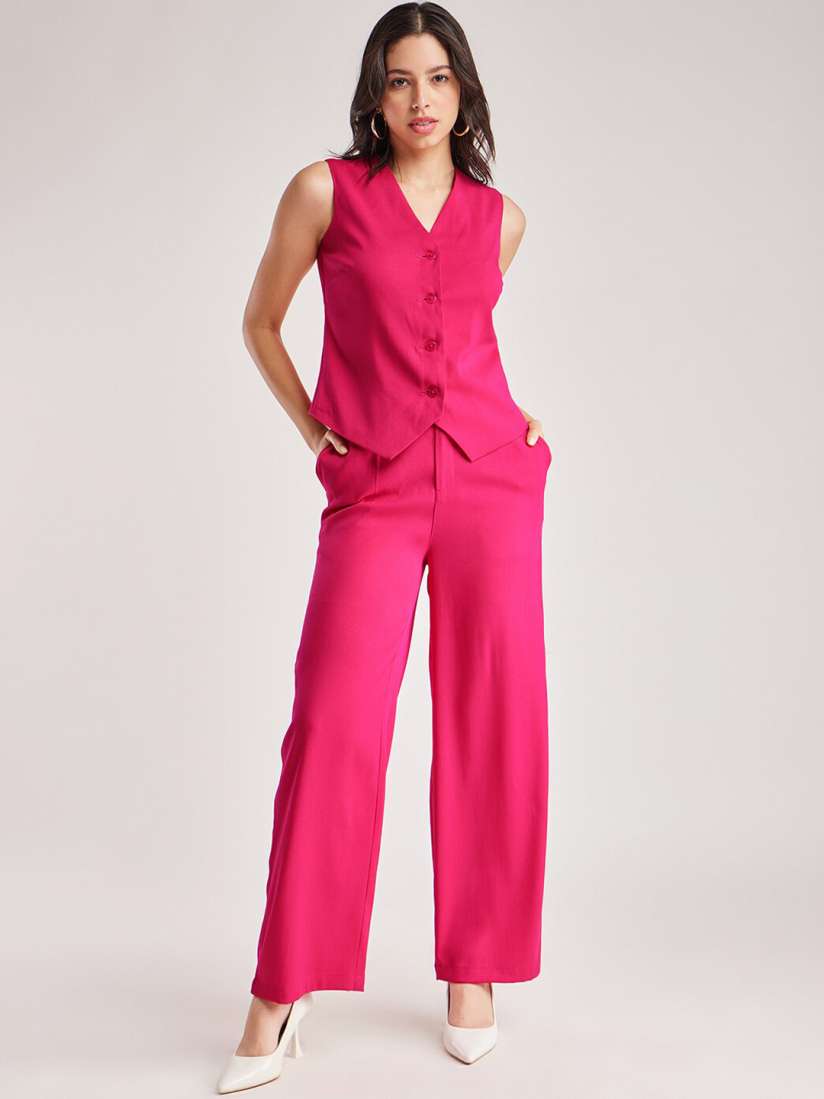FableStreet V-Neck Top with Trousers