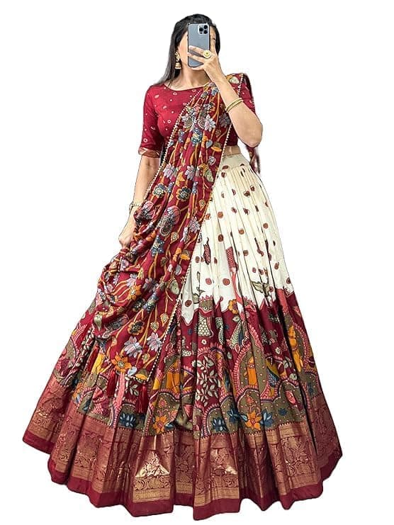 Fashion Create Designer Tussar Silk Lehenga Choli with Patola Foil Work