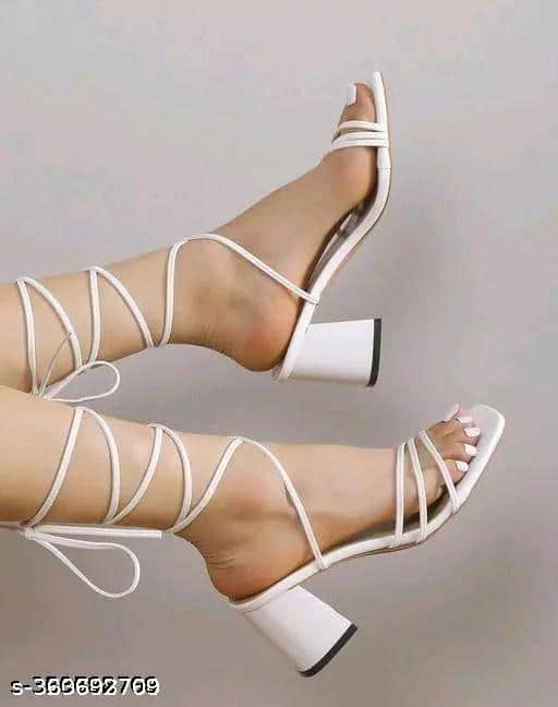 Fashion Tails Women Heels Sandal (White, 7)